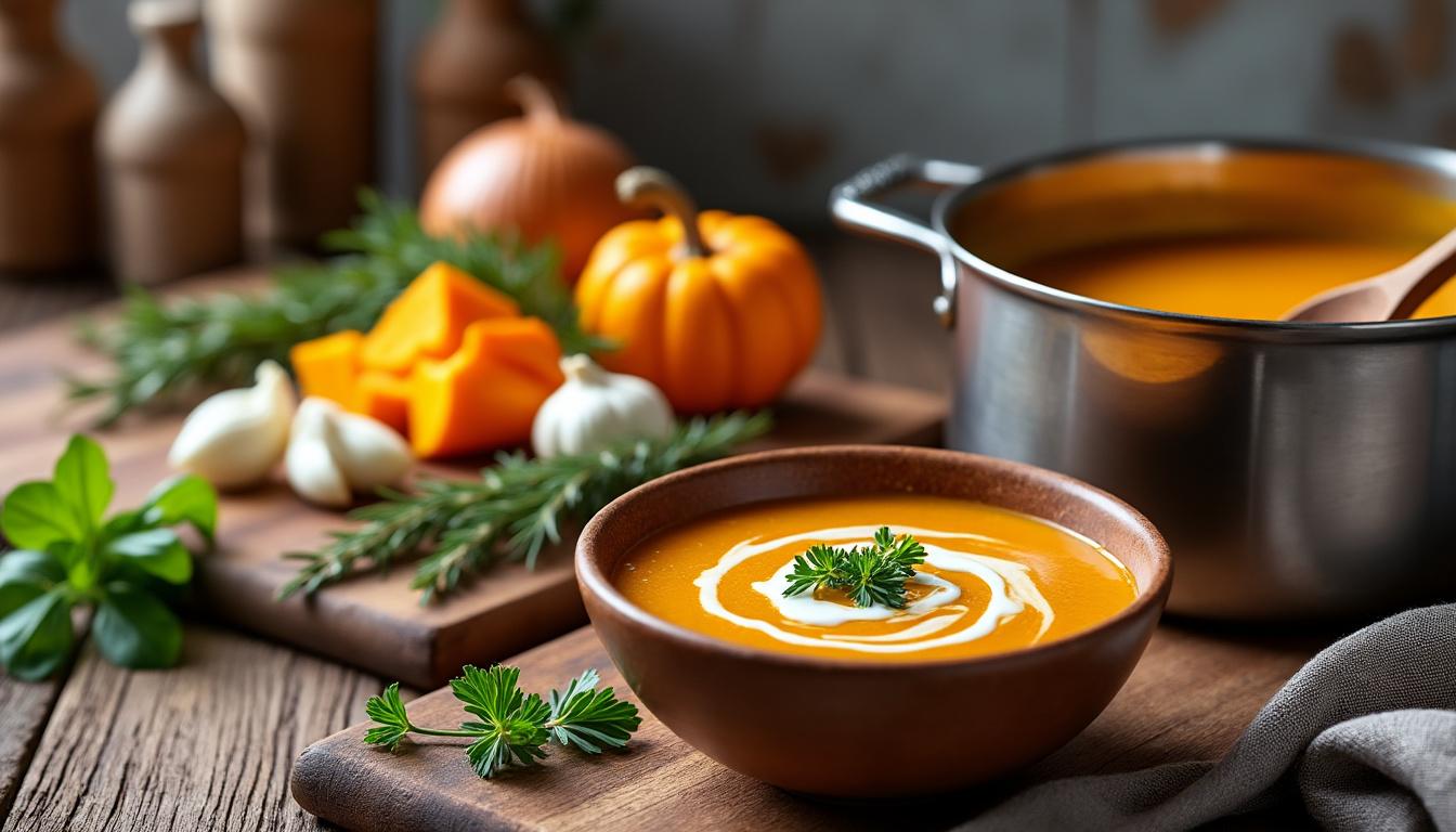 découvrez comment préparer un potage de potiron savoureux et facile grâce à notre recette simple et rapide, idéale pour réchauffer vos repas d'automne.