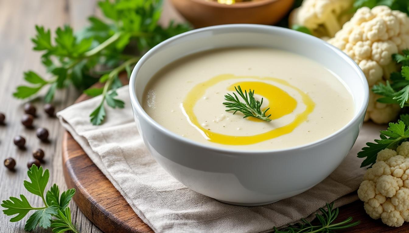 découvrez notre recette facile de potage au chou-fleur, un velouté sain et gourmand parfait pour réchauffer vos soirées tout en prenant soin de votre santé.